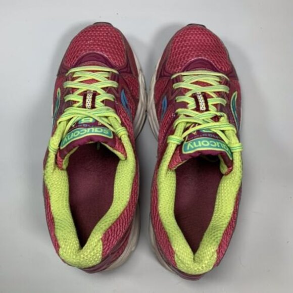 Saucony Cohesion 6 Womens Size 7 Shoes GRID 15156-18 Pink Yellow Blue - Picture 10 of 11